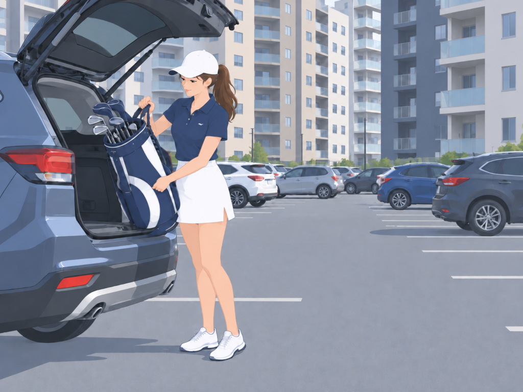 駐車場の充実　車で来るゴルファーのために